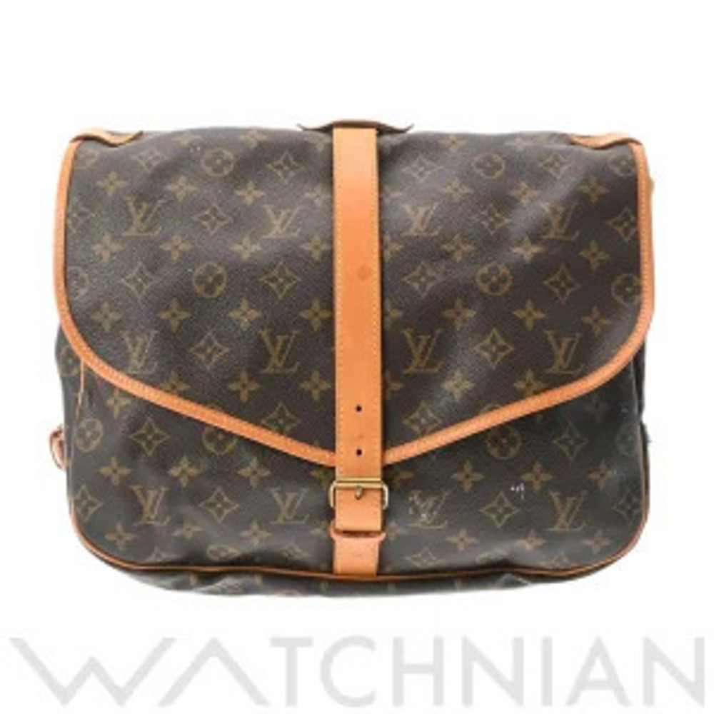 Louis Vuitton Shoulder Canvas Monogram Saumur Bag Brown - Picture 2 of 7